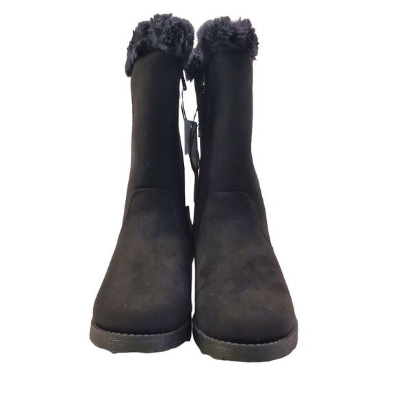 Toddler Girls Tall Black Winter Boots Black Nina Cat & Jack Winter Boots Size 5 - Picture 3 of 10
